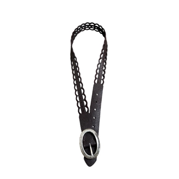 Women’s Brighton Brown Leather Braided Belt - Picture 2 of 3